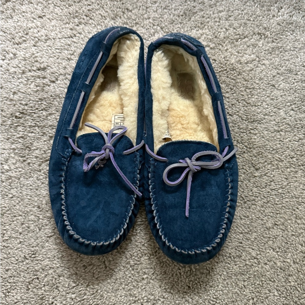 UGG Blue Suede Slippers